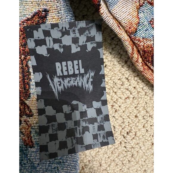 Rebel Vengeance Jacket Men’s SZ L Angel Art Tapestry Venus Renaissance Graphic - Picture 4 of 7